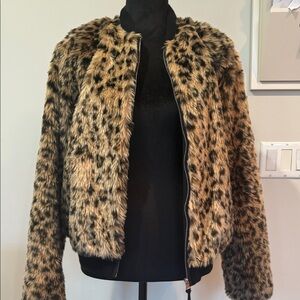 Black Orchid Animal Print Teddy Jacket